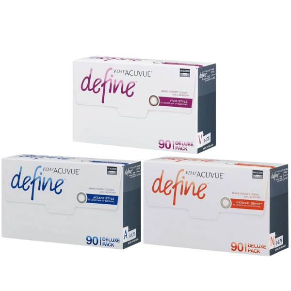 Acuvue 1day New Define (90pcs) Daily / Natural Shine / Vivid Style / Accent Style Circle Contact Lens