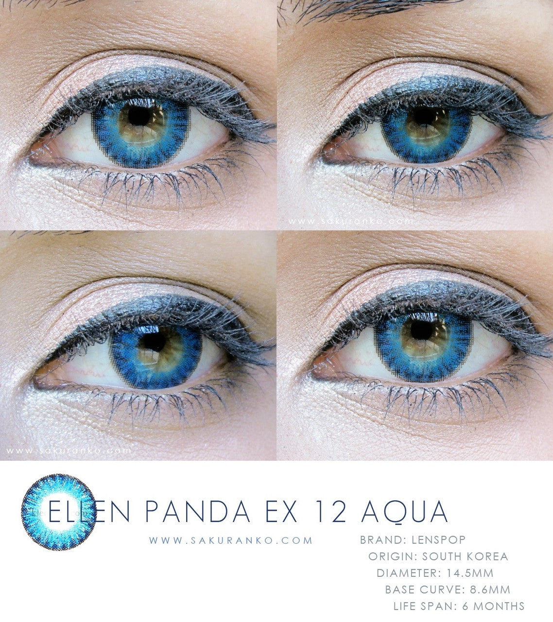 Ashley-S Aqua (3Color) Colored Eye Contacts (2pcs) 6 Months