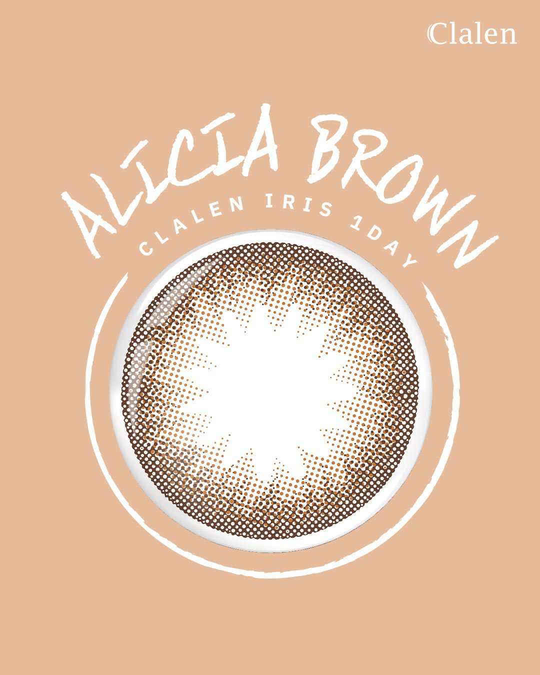 Clalen Alicia Brown (Toric Lens) (30pcs) Daily Sph 0.00 ~-7.00 Cyl -0.75,-1.25,-1.75 Ax 180 Color Contacts