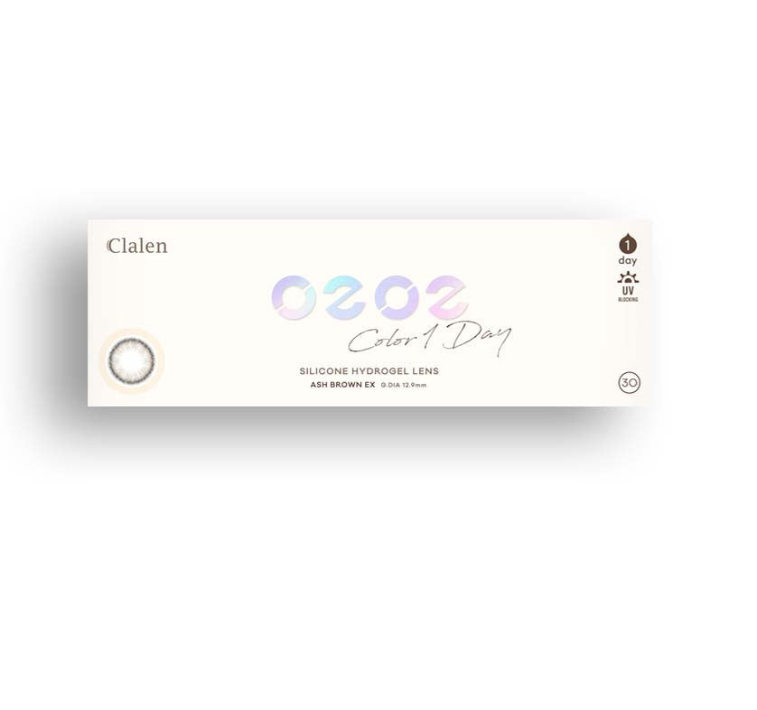 Clalen O2O2 Color 1Day Ash Brown EX (30pcs) - Toric Lens, Daily