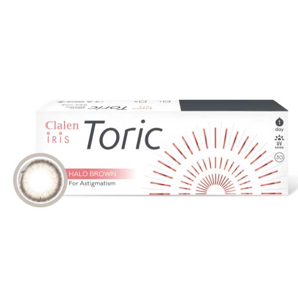 Clalen Halo Brown (30pcs) Daily Toric Circle Lenses (Sph 0.00 ~ -9.00, Cyl -0.75, -1.25, -1.75)