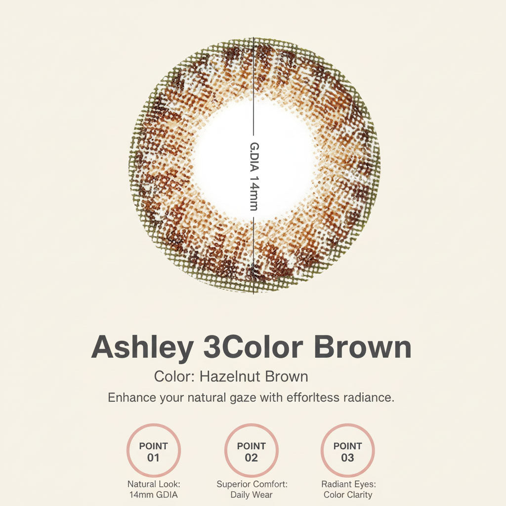 Ashley 3Color Brown Color Contacts (2pcs) 6 Months