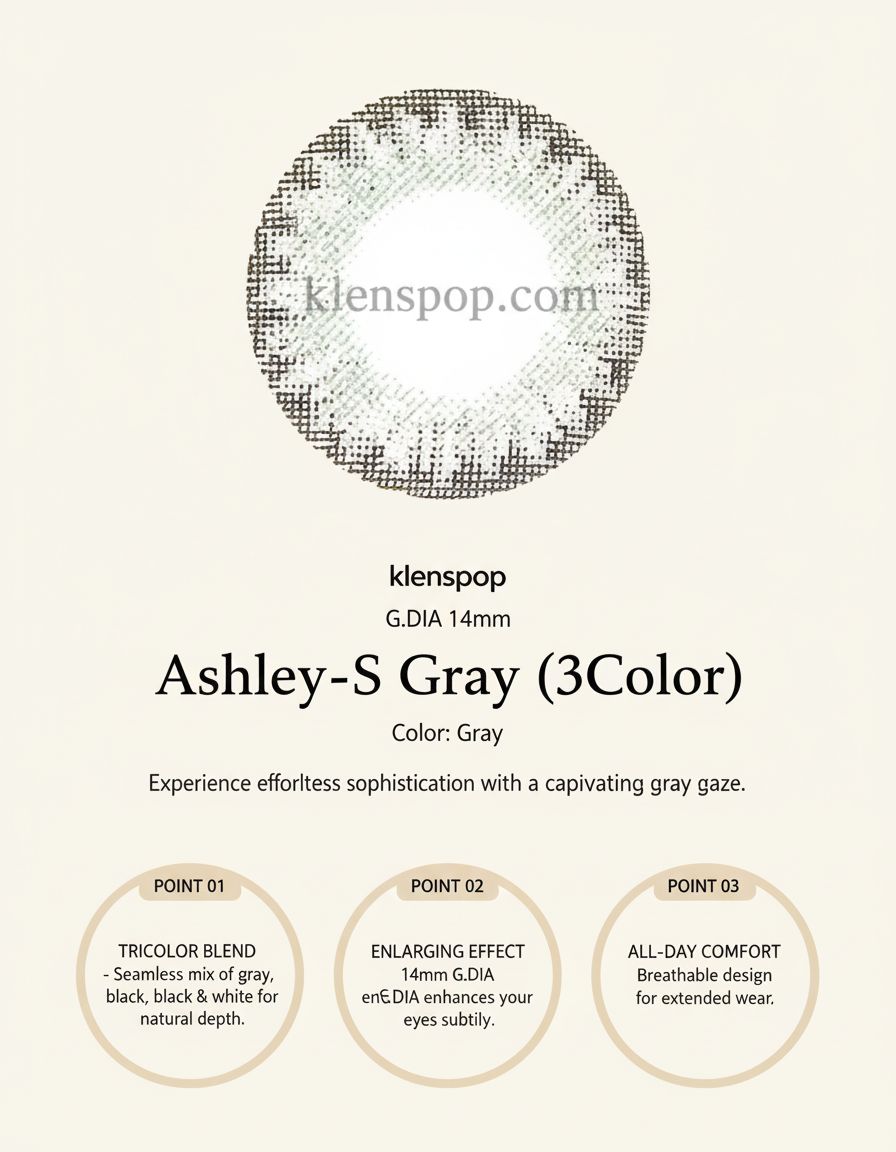 Ashley-S Gray (3Color) Colored Eye Contacts (2pcs) 6 Months