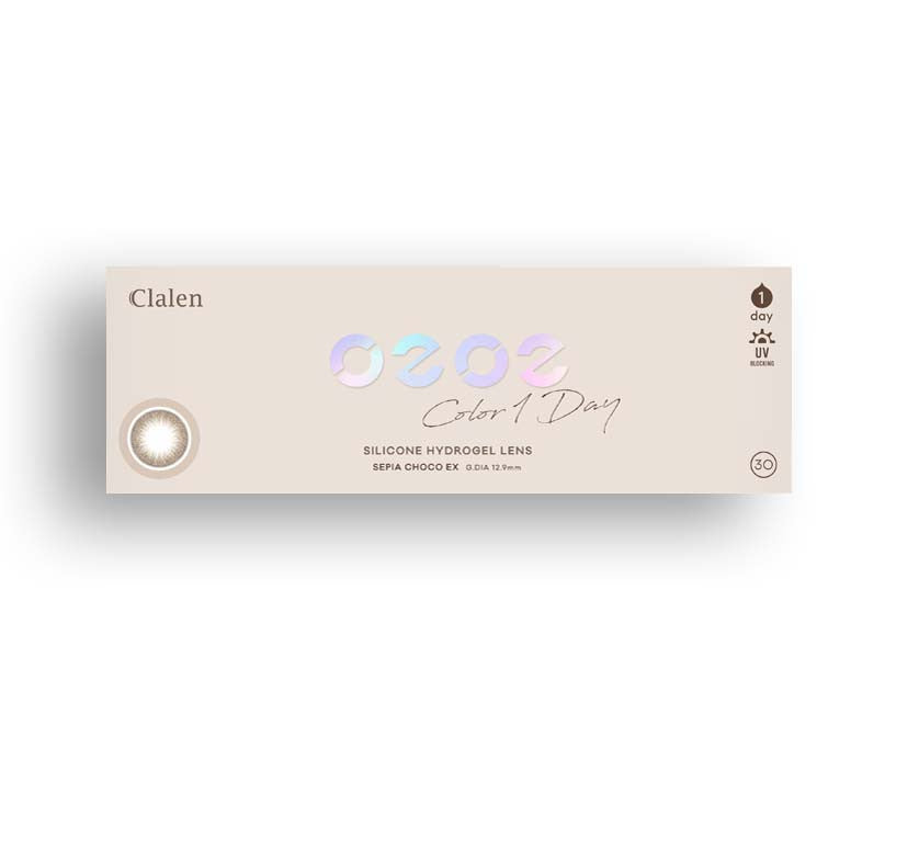 Clalen O2O2 Color 1Day Sepia Choco EX (30pcs) (Silicone hydrogel) Colored Contacts