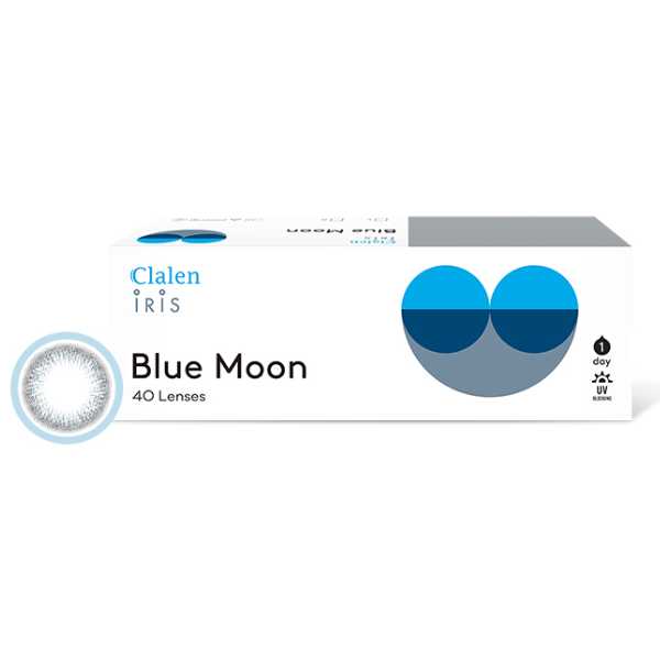 Clalen Iris Blue Moon (30pcs + 10pcs) Colored Contacts Lenses