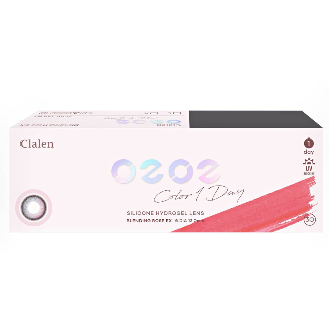 Clalen O2O2 Color 1Day Blending Rose EX (30pcs) (Silicone hydrogel)